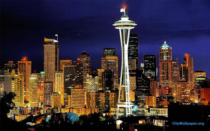 Seattle wallpaper wallpapers skyline desktop washington needle space pc windows background beautiful widescreen backgrounds rainier mount wall theme search 1080p